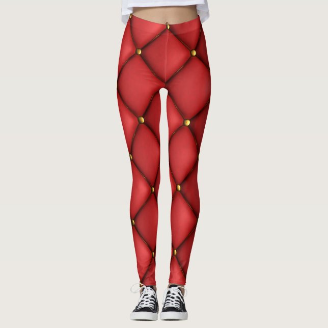 Schwarze rote Leggings (Vorderseite)