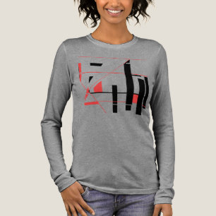 Schwarze rote Linien Formen Geometrisch MCM-inspir Tri-Blend Shirt