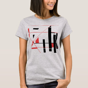 Schwarze, rote Linien, geometrische, Abstrakte Dar T-Shirt