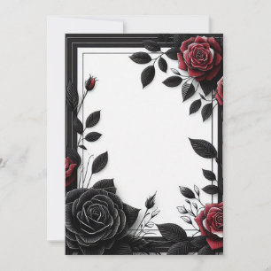 Schwarze & Rote Rosen Einladung