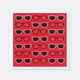 Schwarze rote Sonnenbrille Sommer Strand Poolparty Serviette