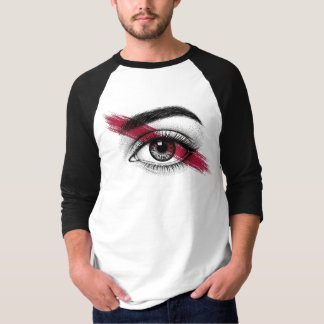 Schwarze rote Stipple-Kunstgestaltung T-Shirt