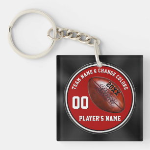 Schwarze rote und weiße Fußball-Geschenke-Schlüsse Schlüsselanhänger