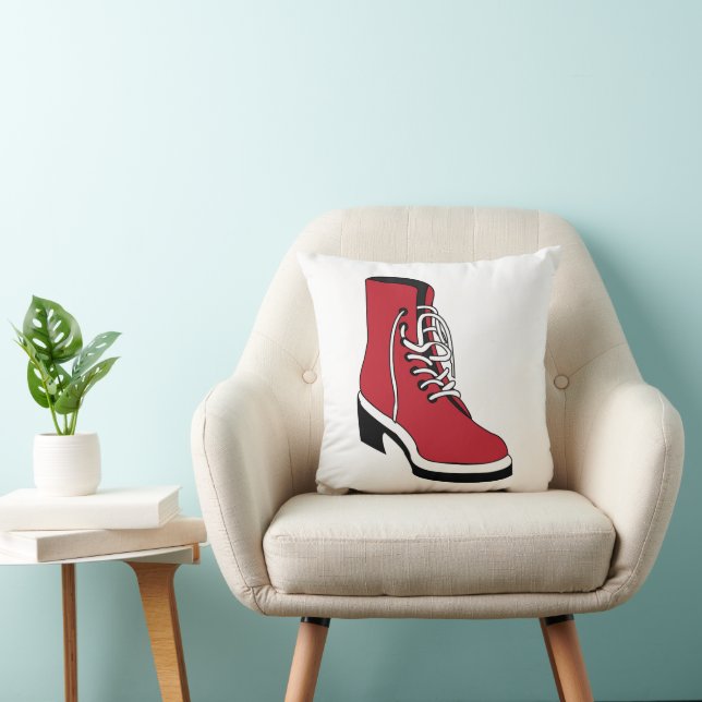 Schwarze Rote Western-Stiefel Kissen (Stuhl )