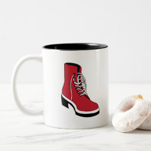 Schwarze rote Westernstiefel Zweifarbige Tasse