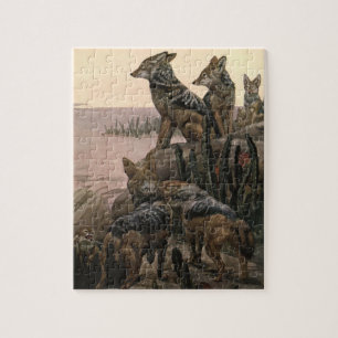Schwarze Rücken-Schakale von Winifred Austen Puzzle