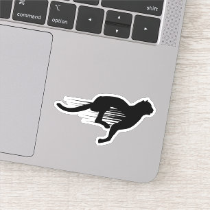 Schwarze Running Jaquar Contour Aufkleber