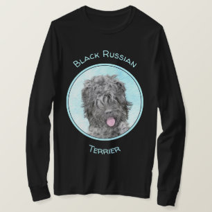 Schwarze Russische Terrier-Malerei - Niedlicher Or T-Shirt