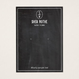 Schwarze Rustikale Briefmarke Monogram Earring Dis