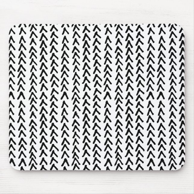 Schwarze rustikale Stammesmuster-Mauspad Mousepad (Vorne)