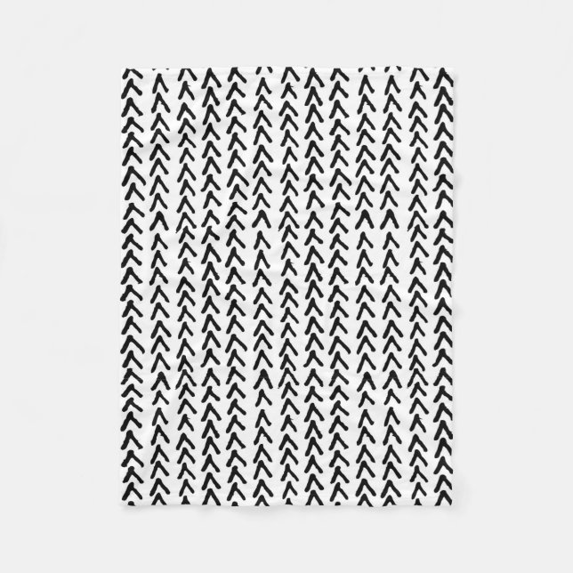 Schwarze rustikale Stammesmusterdecke Fleecedecke (Vorderseite)