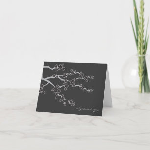 Schwarze Sakura-Kirschblüten Dankeskarten Dankeskarte