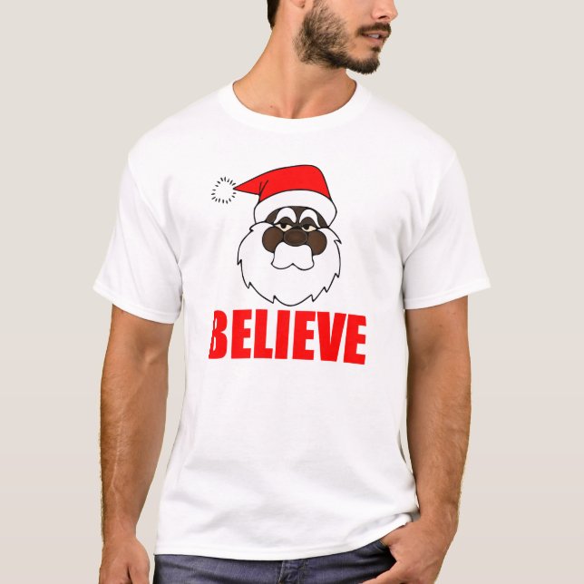 Schwarze Sankt, glauben T-Shirt (Vorderseite)