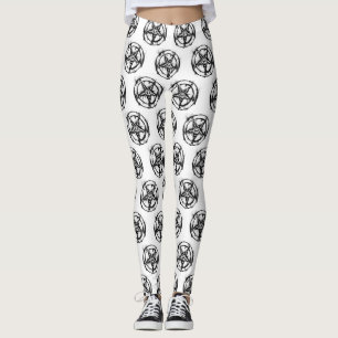 Schwarze satanische Pentagram-Leggings Leggings
