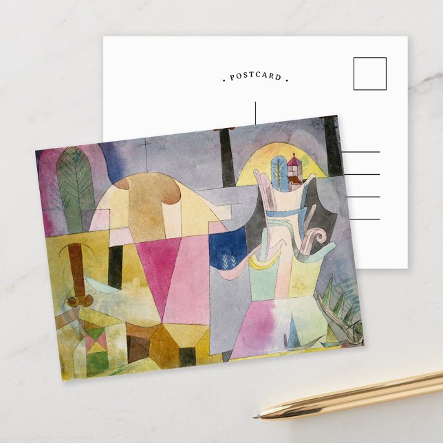 Schwarze Säulen in einer Landschaft | Paul Klee Postkarte (Von Creator hochgeladen)