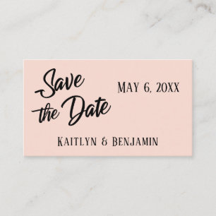 Schwarze "Save the Date"-Hochzeitskarte mit rosafa Begleitkarte