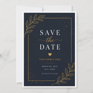 Schwarze Save-the-Date-Karte Save The Date