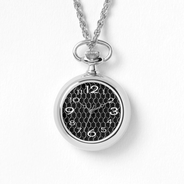 Schwarze Scallops Armbanduhr (Vorderseite)