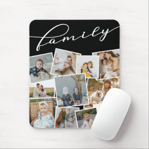 Schwarze Scatter-Fotos Foto Collage Family Mousepad