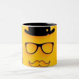 Schwarze Schablonenfigur Muster Tasse Lustig Min