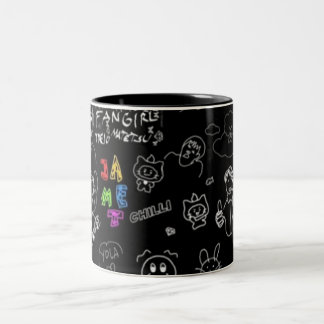 Schwarze Schablonenfigur Muster Tasse | Lustig Min
