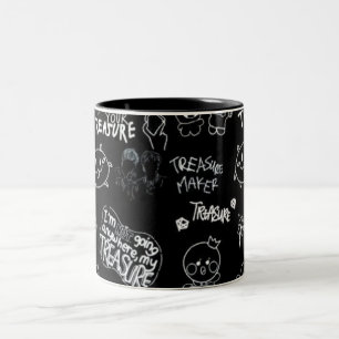 Schwarze Schablonenfigur Muster Tasse Lustig Min