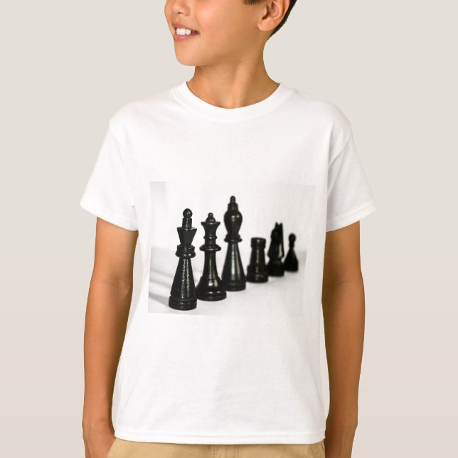 Schwarze Schach-Zahl bessert Perspektive aus T-Shirt (Vorderseite)