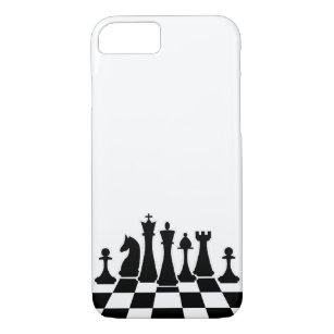 Schwarze Schachstücke auf dem Schachbrett Case-Mate iPhone Hülle