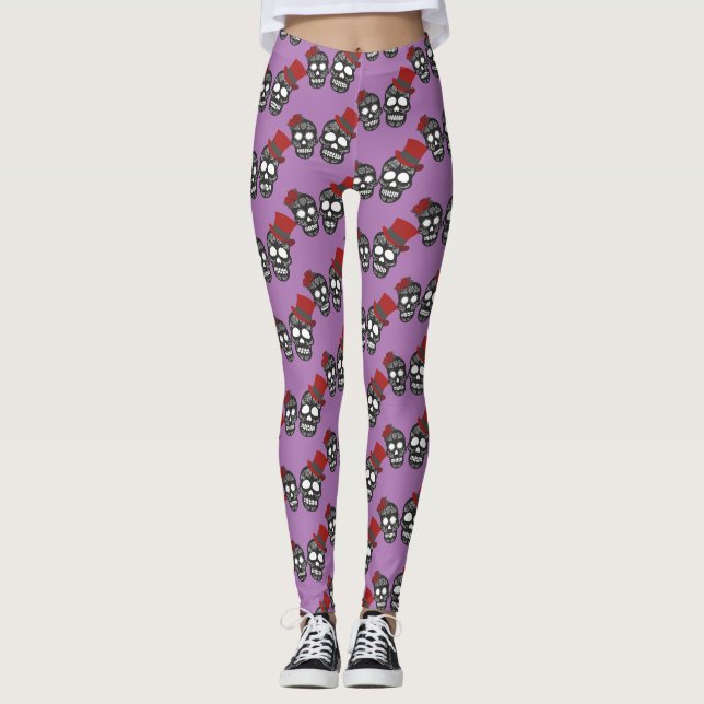 Schwarze Schädel Duo Thunder_Cove Leggings (Vorderseite)