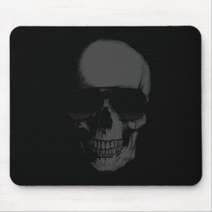 Schwarze Schädel-Mausunterlage Mousepad