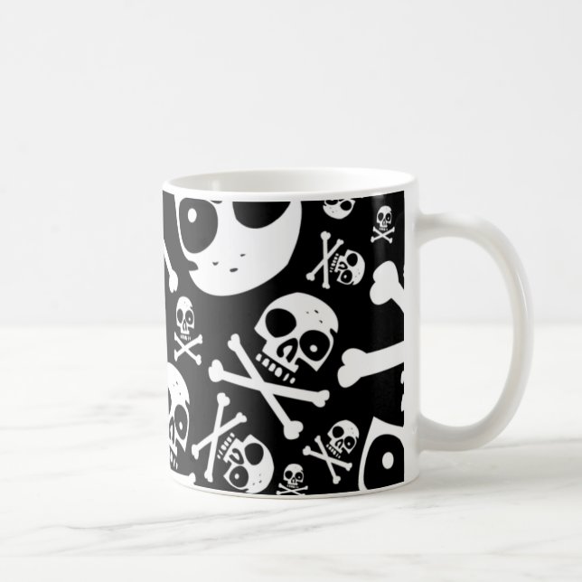 Schwarze Schädel Tasse (Rechts)