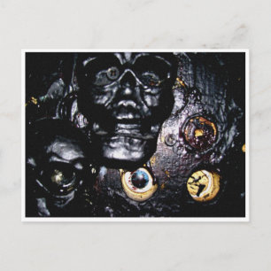 Schwarze Schädel und Augensockel Postkarte