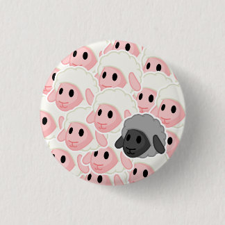 Schwarze Schaf-Knopf Button