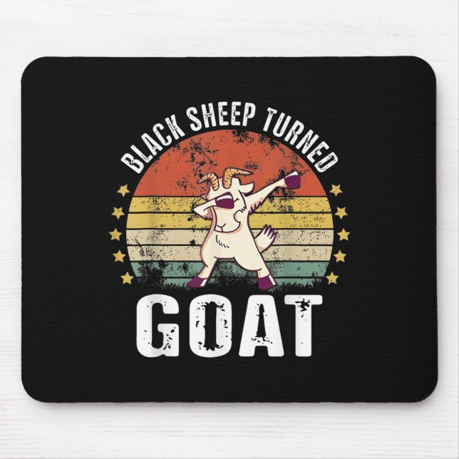 Schwarze Schafe Drehziege Funny Goat Retro Spaß Mo Mousepad (Vorne)