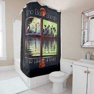 Schwarze Schafe Duschvorhang