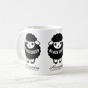 Schwarze Schafe folgen der Herde nie Kaffeetasse