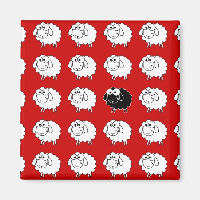 Schwarze Schafe Magnet (Vorne)