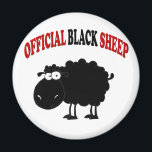 Schwarze Schafe Magnet<br><div class="desc">Funny T Shirts und Geschenke mit einem schwarzen Schaf und die Worte Offiziell Black Sheep. Humorale Geschenke, die Ihre Familie und Freunde Liebe werden</div>