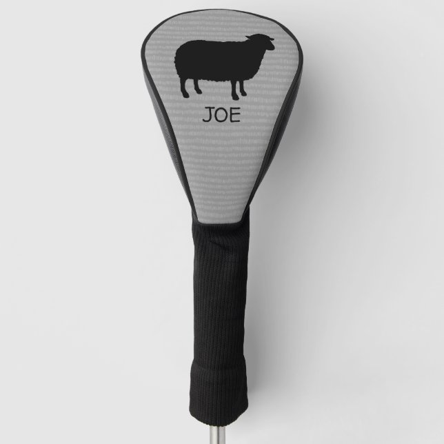 Schwarze Schafe Silhouette mit benutzerdefiniertem Golf Headcover (Vorderseite)