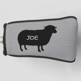 Schwarze Schafe Silhouette mit Individuelle Name Golf Headcover