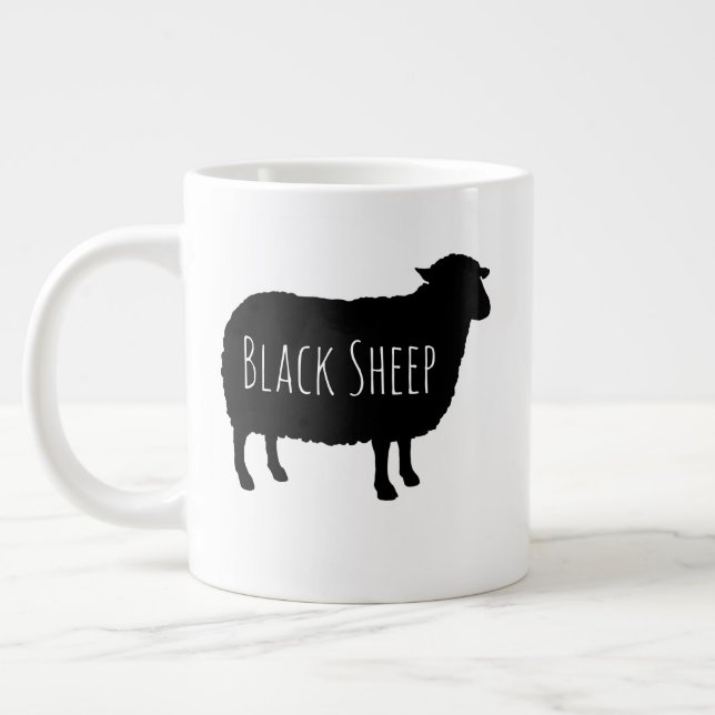 Schwarze Schafe Silhouetten mit benutzerdefinierte Jumbo-Tasse (Links)