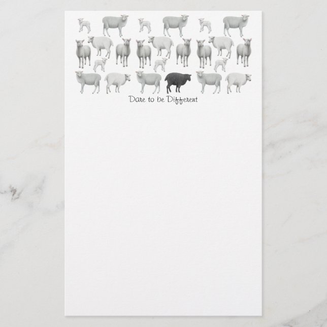 Schwarze Schafe stationär Briefpapier (Vorderseite)