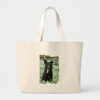 Schwarze Schäfer-Leinwand-Tasche Jumbo Stoffbeutel