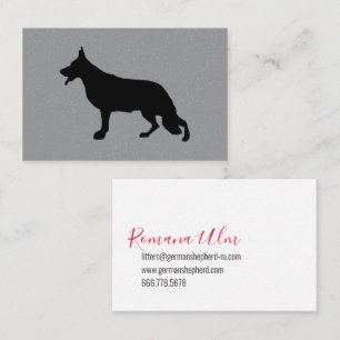 Schwarze Schäferhund-Illustration Visitenkarte