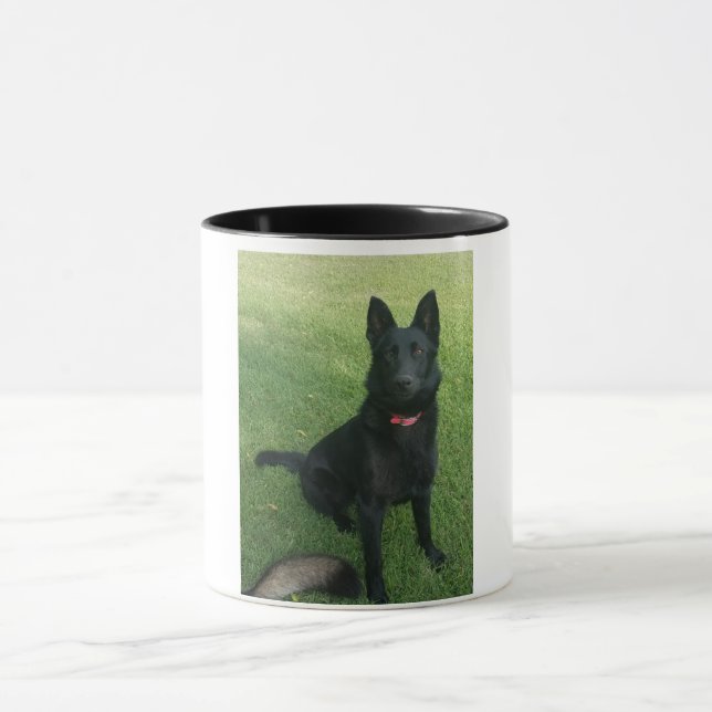 Schwarze Schäferhund-Kaffee-Tasse Tasse (Zentrum)