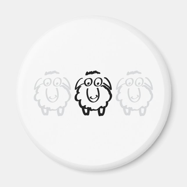 Schwarze Schafschere Magnet (Vorne)