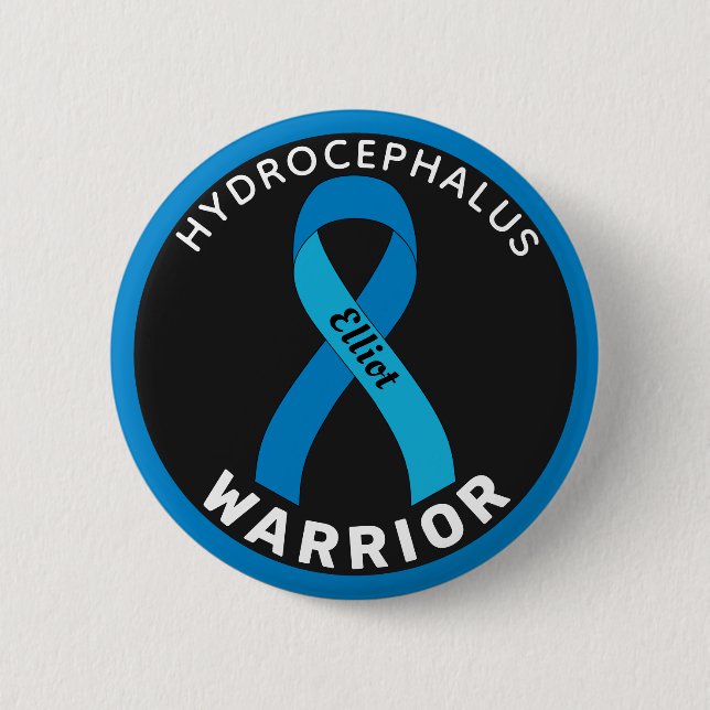 Schwarze Schaltfläche für den Hydrocephalus-Warrio Button (Vorderseite)
