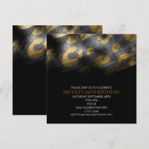 Schwarze Schatten & Leoparden-Druck Party-Einladun Einladung