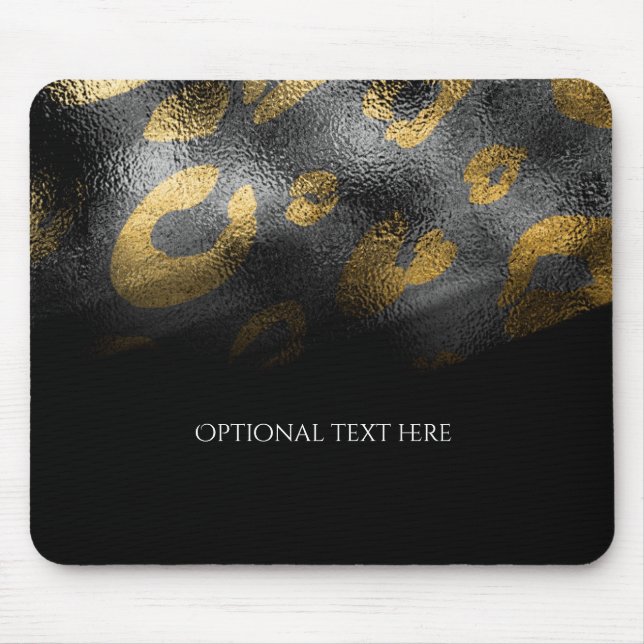 Schwarze Schatten & Leopardenprint Exotischer Chic Mousepad (Vorne)