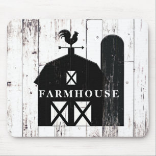 Schwarze Scheune Weiße Holz Rustikale Farmhaus Lan Mousepad